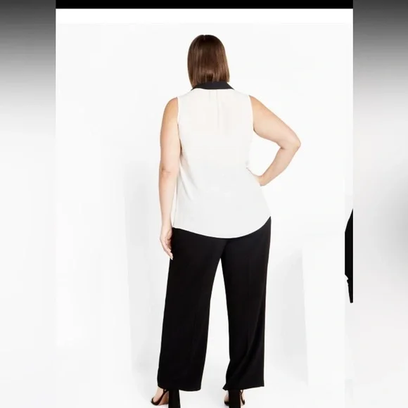 Black and White Sleeveless Women's Top Eleanor​​​ - Picture 4 of 9